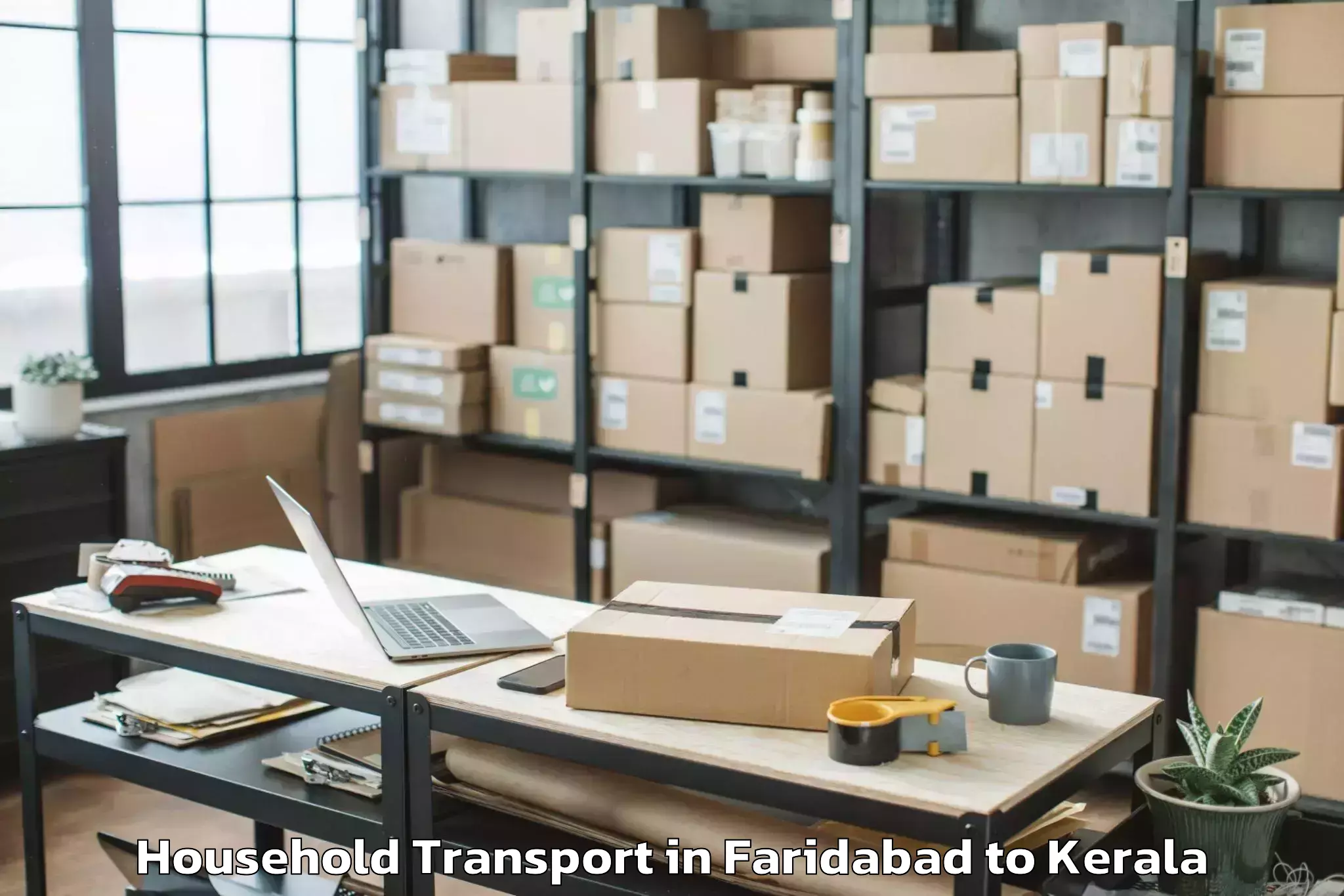 Trusted Faridabad to Piravam Household Transport